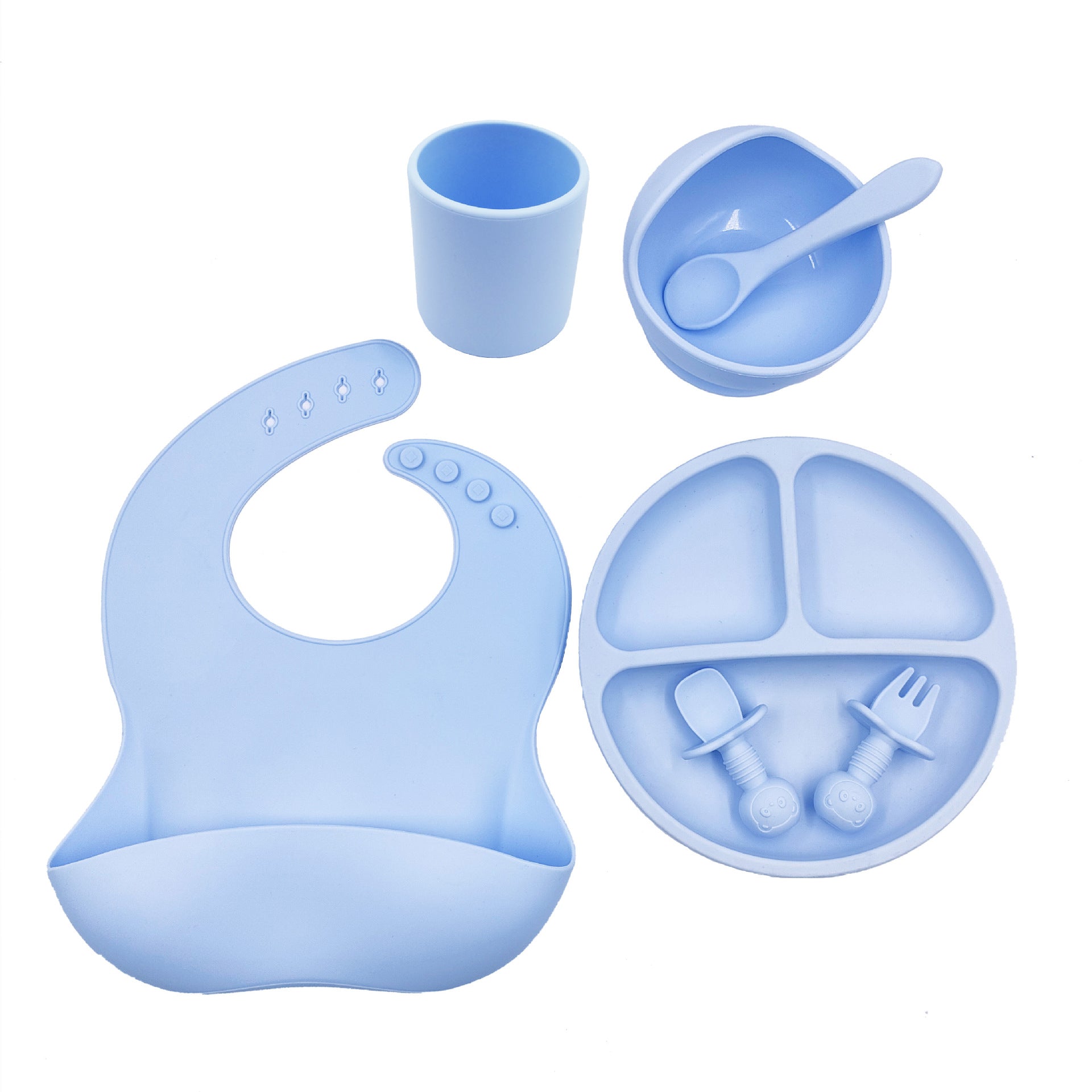 Little Gigglers World Baby Cutlery Silicone Bib Set