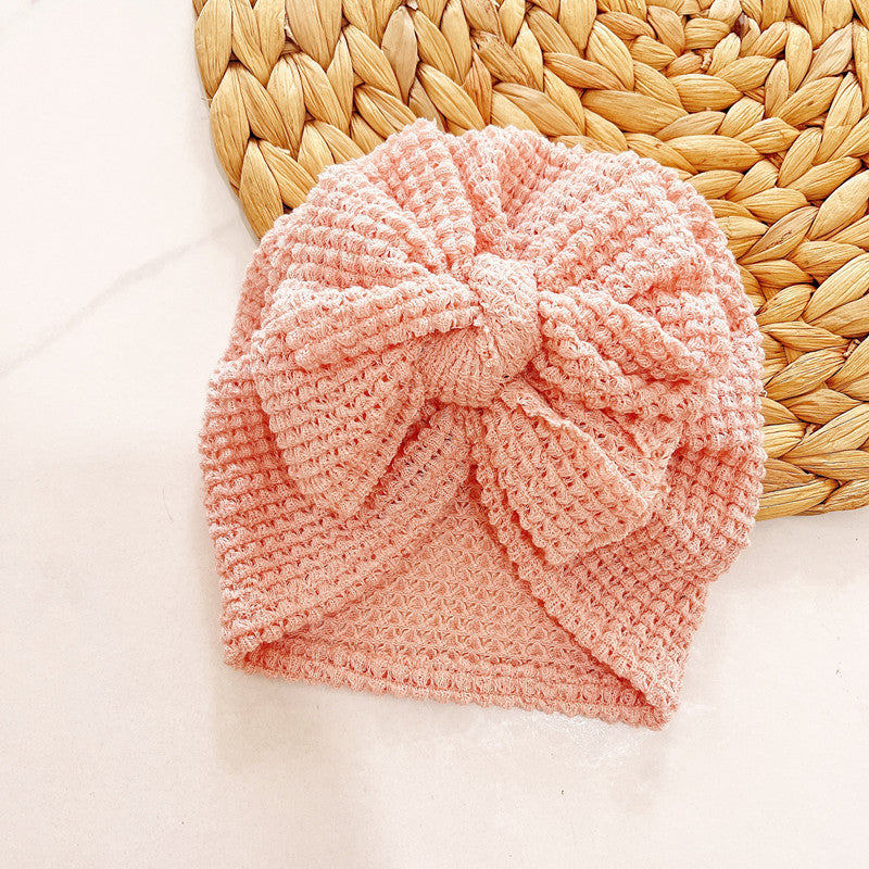 Soft Comfy Baby Beanie with Waffle Texture