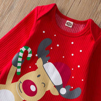 Little Gigglers World Christmas three-piece long-sleeved Bodysuit Pajamas