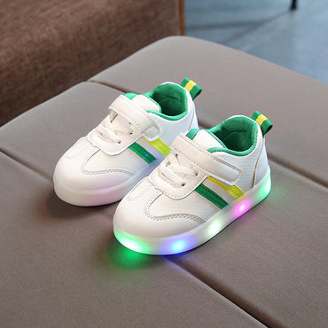 Little Gigglers World Kids Stylish White LED Sneakers