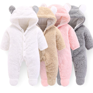 Little Gigglers World Newborn Baby Organic Fleece Winter Snowsuit Romper