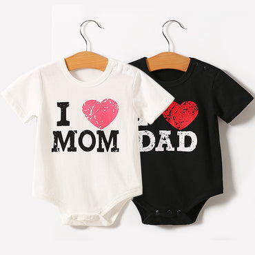 Little Gigglers World Short Sleeve Mom Dad Love Bodysuit