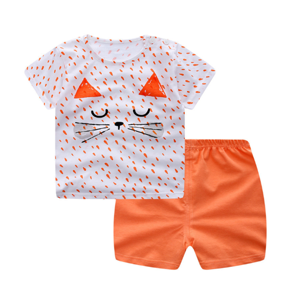 Little Gigglers World Unisex Baby Cartoon Summer Clothes Set