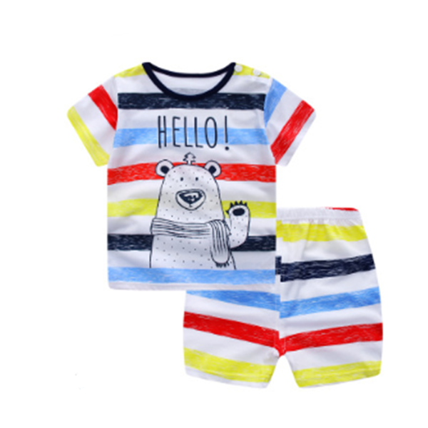 Little Gigglers World Unisex Baby Cartoon Summer Clothes Set