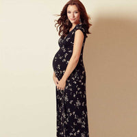 Little Gigglers World Maternity Slim Thin Floral Chiffon Dress