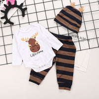 Little Gigglers World Cotton Long-sleeved Moose Children's Romper