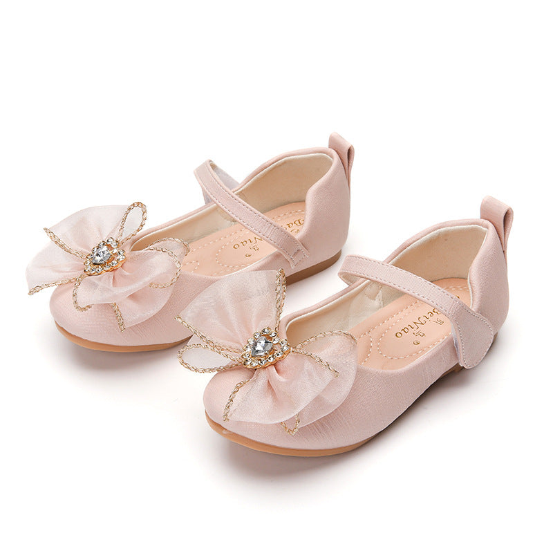 Little Gigglers World Spring Cute Bow Soft Sole Girl Shoes