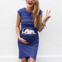 Little Gigglers World Round Neck Short-Sleeved Maternity Dress