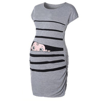 Little Gigglers World Round Neck Short-Sleeved Maternity Dress