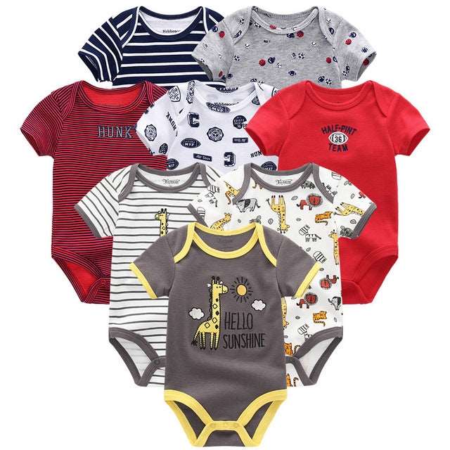 Little Gigglers World 8 Pcs Unisex Newborn baby Cotton Bodysuit