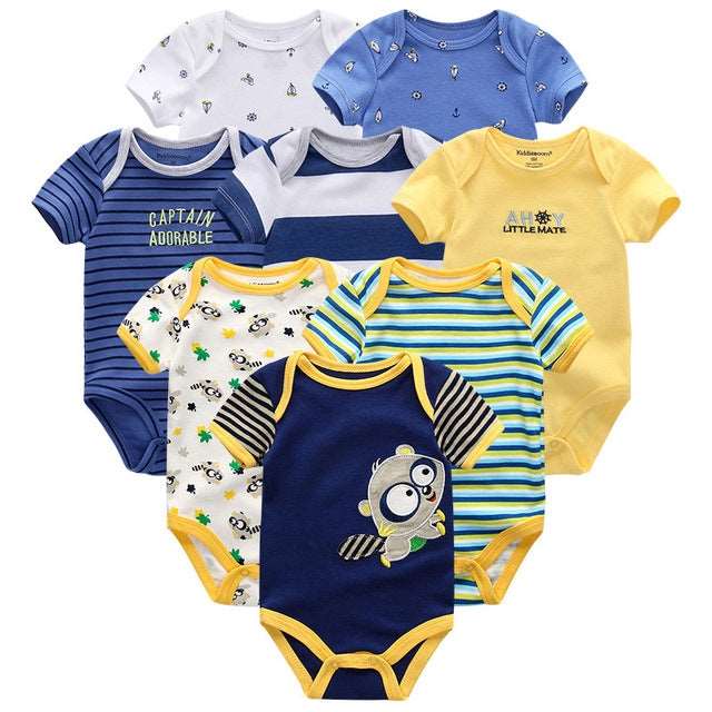 Little Gigglers World 8 Pcs Unisex Baby soft Cotton Bodysuit Set