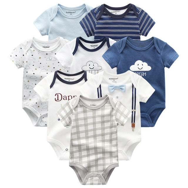 Little Gigglers World 8 Pcs Unisex Newborn Baby Cotton Bodysuit Set