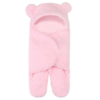 Little Gigglers World 2 Pcs Baby Swaddling Lamb Plush Sleeping Quilt Set