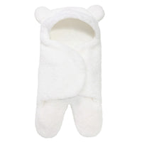 Little Gigglers World 2 Pcs Baby Swaddling Lamb Plush Sleeping Quilt Set