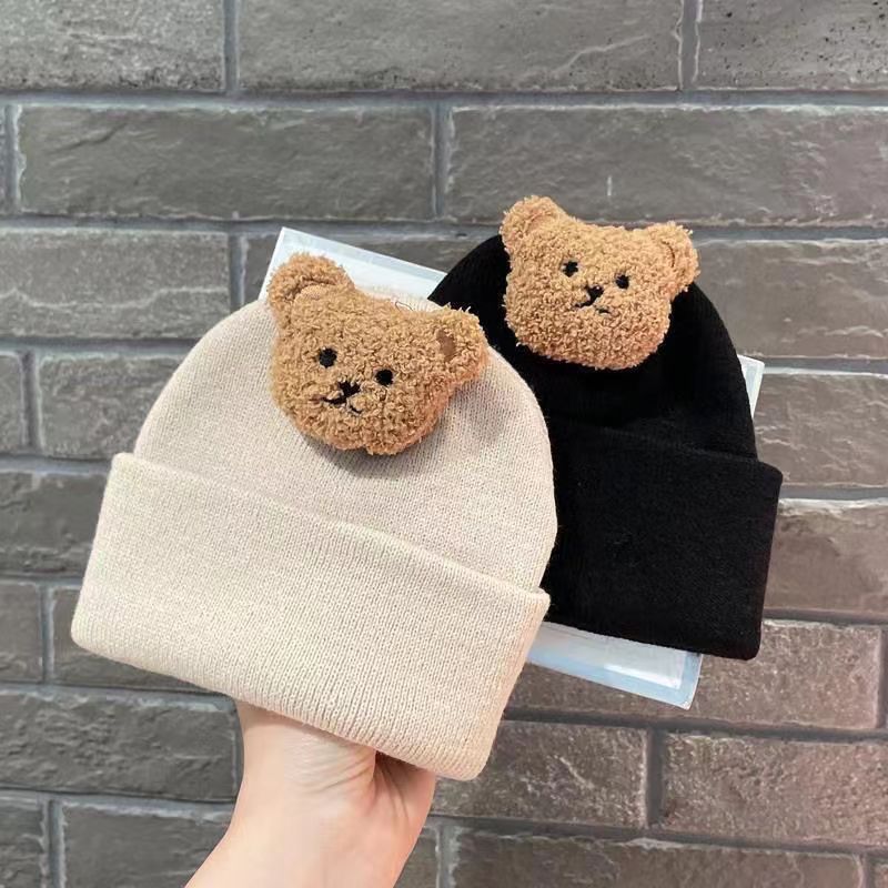 Little Gigglers World Baby Kids Warm Knitted Bear Cap