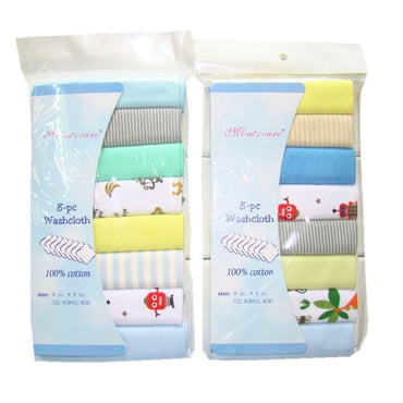 Little Gigglers World Unisex Newborn Baby 8pcs Cotton Towels