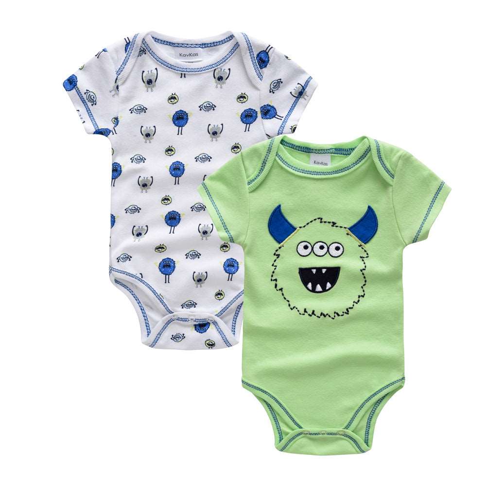 Little Gigglers World Sleeveless Cartoon Newborn Baby Bodysuit Set