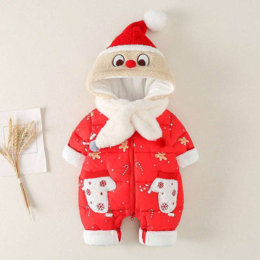 Little Gigglers World Baby Festive Winter Warm Thick Romper