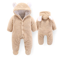 Little Gigglers World Newborn Baby Organic Fleece Winter Snowsuit Romper