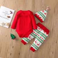 Little Gigglers World Christmas three-piece long-sleeved Bodysuit Pajamas