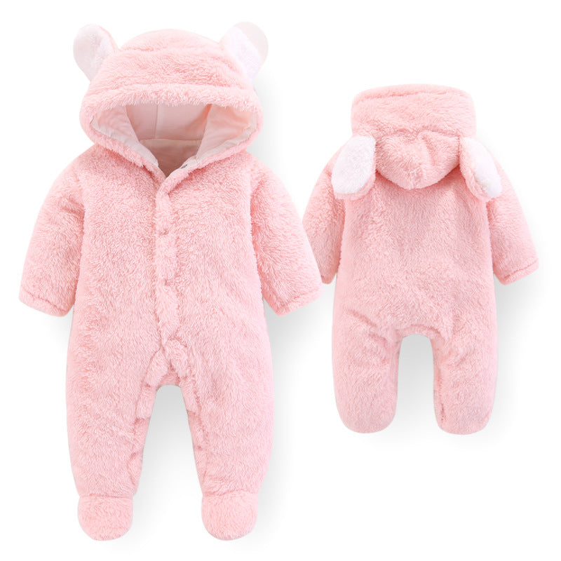 Little Gigglers World Newborn Baby Organic Fleece Winter Snowsuit Romper