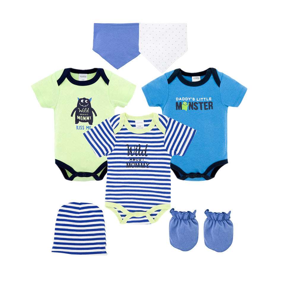 Little Gigglers World Baby Short-Sleeved Multi-Piece Mittens Bodysuit