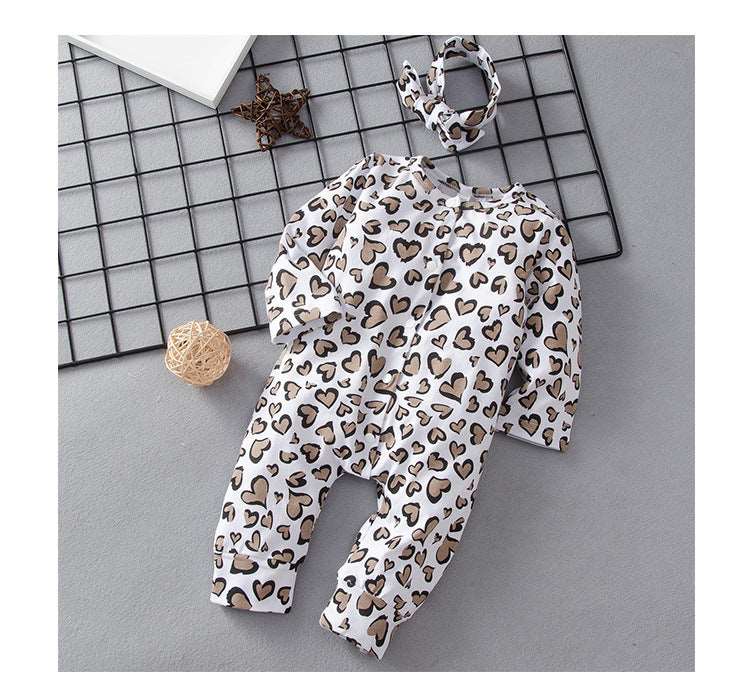 Little Gigglers World Baby Toddler Leopard Long Sleeve Rompers