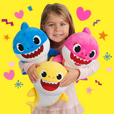 Little Gigglers World Plush Squeezy Shark Doll Toy