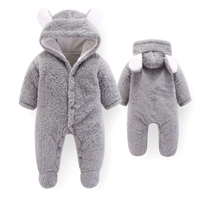 Little Gigglers World Newborn Baby Organic Fleece Winter Snowsuit Romper