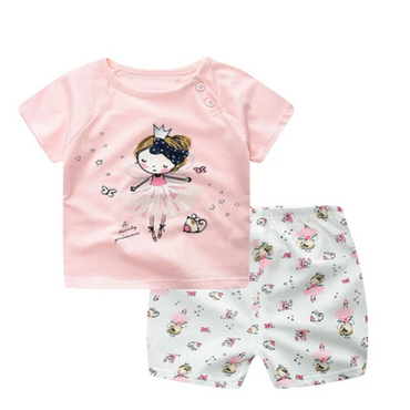 Little Gigglers World Unisex Baby Cartoon Summer Clothes Set