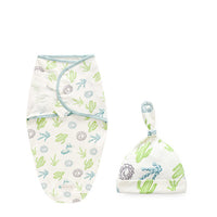 Little Gigglers World Newborn Swaddle Wrap Cotton Hat Combo