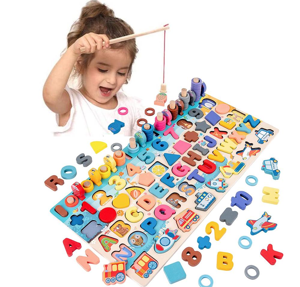 Little Gigglers World Montessori Educational Math Alphabets Wooden Toys