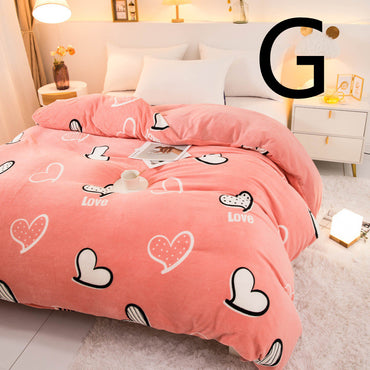 Little Gigglers World Thick Coral Fleece Double Plush Duvet Cover