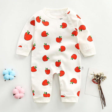 Little Gigglers World Baby Toddler Long-sleeved Cotton Apple Romper