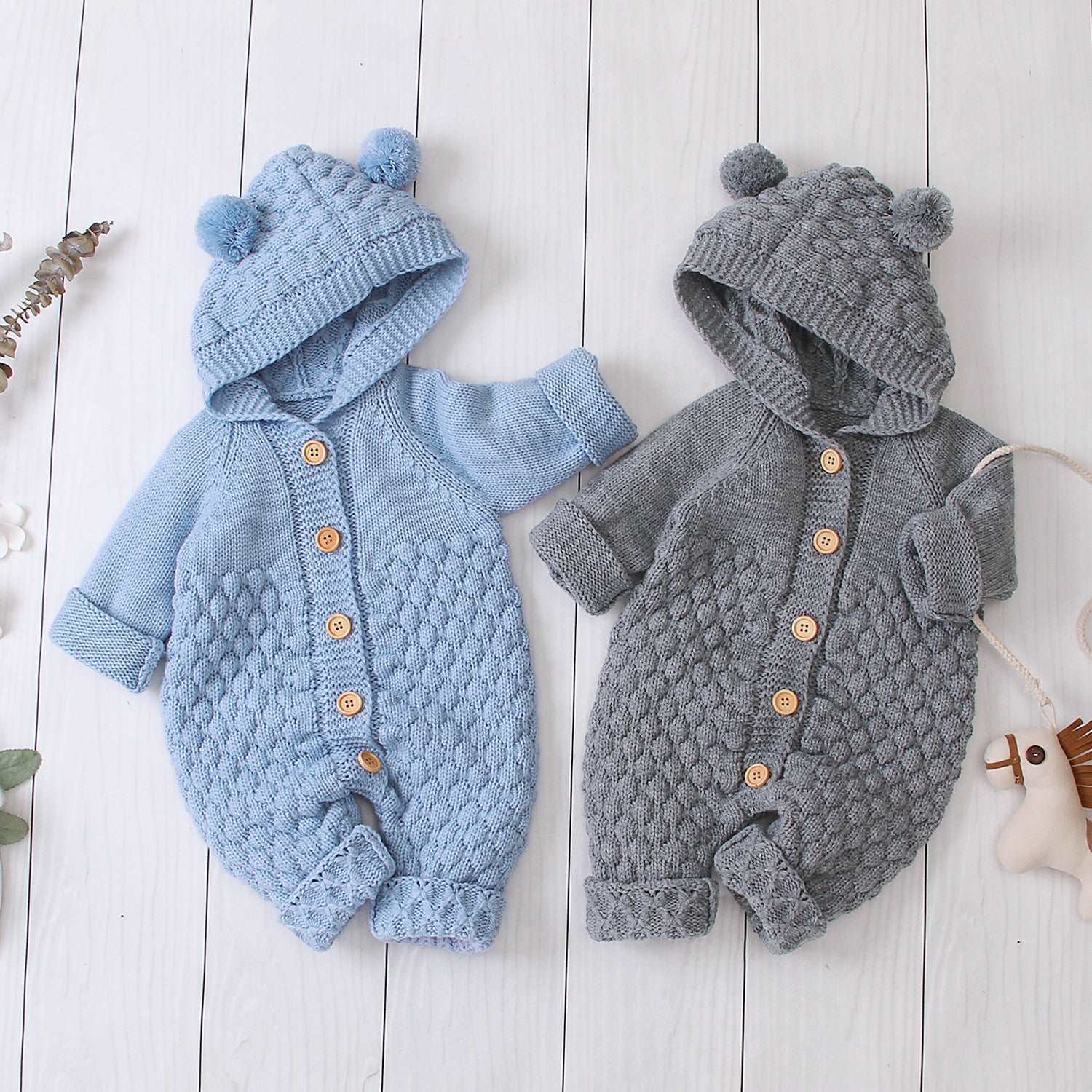 Little Gigglers World Baby Warm Winter knitted Onesies Romper