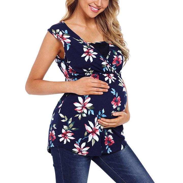 Little Gigglers World Pregnant Women Floral Printed Maternity Vest