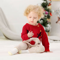 Little Gigglers World Unisex Christmas knitted Deer Romper Sweater