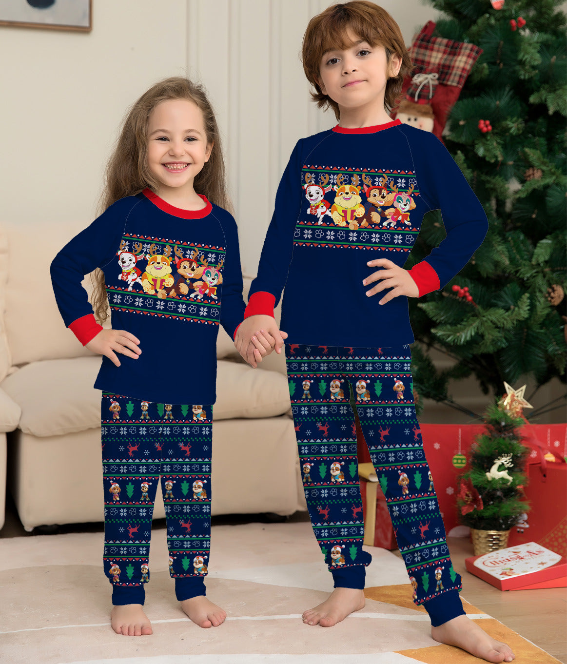 Little Gigglers World Matching Family Christmas Deer Pajamas Set