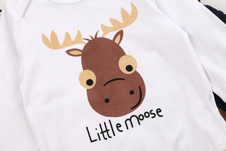 Little Gigglers World Cotton Long-sleeved Moose Children's Romper