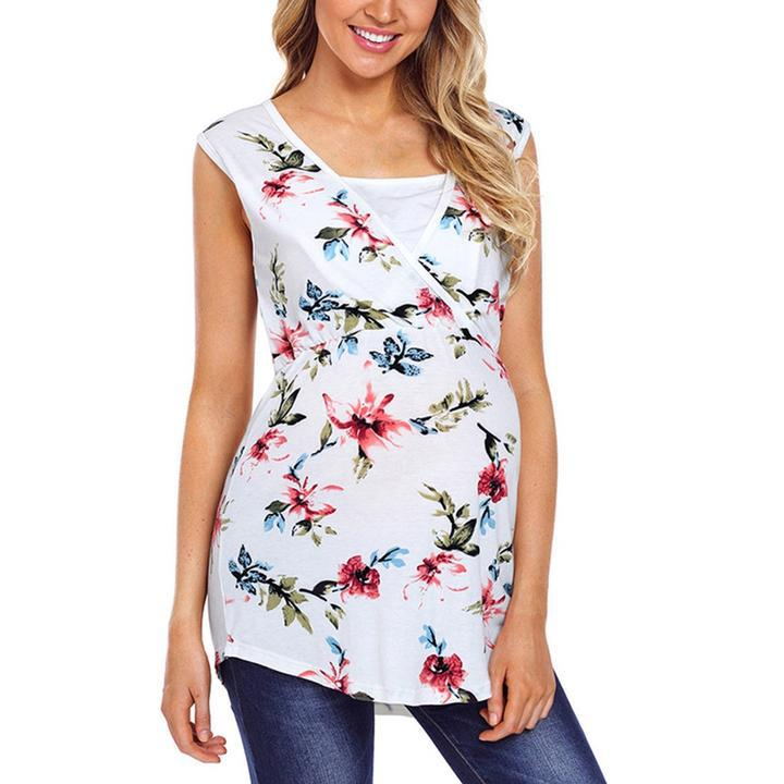 Little Gigglers World Pregnant Women Floral Printed Maternity Vest