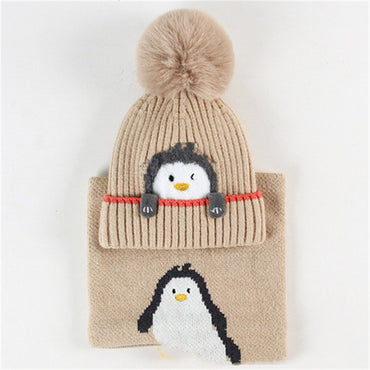 Little Gigglers World Kids Winter Penguin Hat Scarf Set