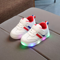 Little Gigglers World Kids Stylish White LED Sneakers