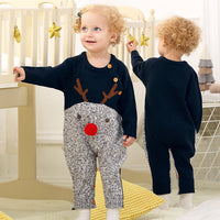 Little Gigglers World Unisex Christmas knitted Deer Romper Sweater