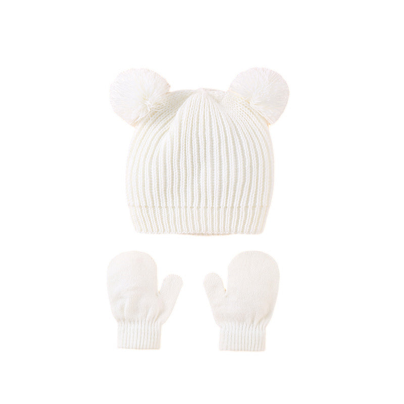 Little Gigglers World Cute Kids Knitted Hat and Gloves Set