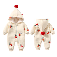 Little Gigglers World Khaki Padded Warm Fleece Winter Baby Romper Jumpsuit