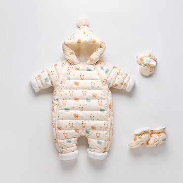 Little Gigglers World Baby Thickened Down Jacket Outerwear Romper