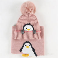 Little Gigglers World Kids Winter Penguin Hat Scarf Set