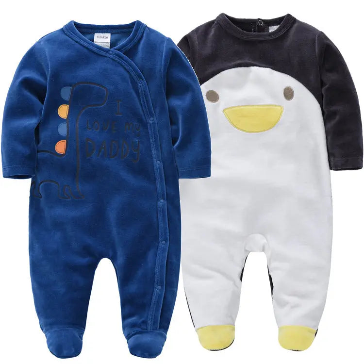 Little Gigglers World Baby Winter Long-Sleeve Warm Fleece Romper