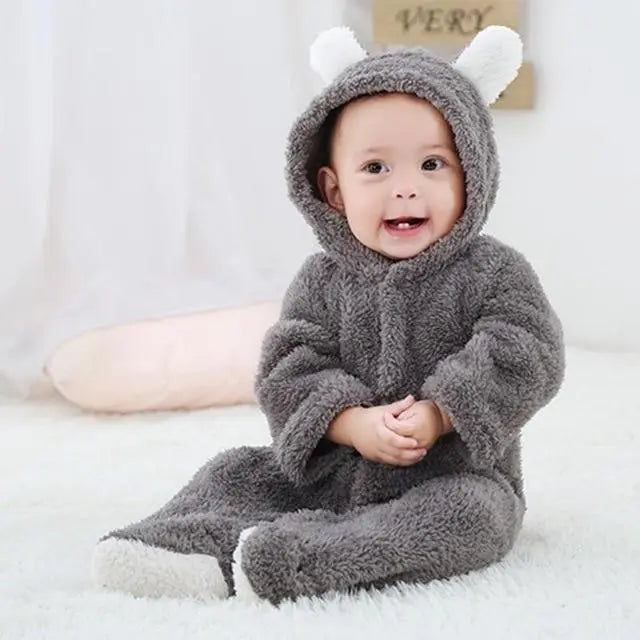 Little Gigglers World Cute Baby Winter Fleece Romper