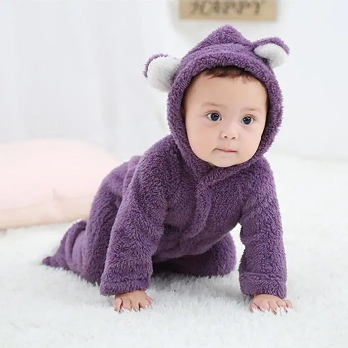 Little Gigglers World Cute Baby Winter Fleece Romper